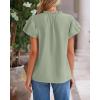imageBTFBM Womens Spring Summer Tops Dressy Casual 2025 Trendy V Neck Puff Short Sleeve Cute Shirts Business Work BlousesLight Green