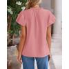 imageBTFBM Womens Spring Summer Tops Dressy Casual 2025 Trendy V Neck Puff Short Sleeve Cute Shirts Business Work BlousesPink
