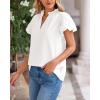 imageBTFBM Womens Spring Summer Tops Dressy Casual 2025 Trendy V Neck Puff Short Sleeve Cute Shirts Business Work BlousesWhite