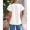 imageBTFBM Womens Spring Summer Tops Dressy Casual 2025 Trendy V Neck Puff Short Sleeve Cute Shirts Business Work BlousesWhite