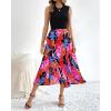 imageBTFBM Women Casual Sleeveless Summer Dresses 2025 Spring Crewneck Patchwork Boho Floral Ruffle Cocktail Party Midi DressBig Floral Multicolor
