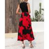 imageBTFBM Women Casual Sleeveless Summer Dresses 2025 Spring Crewneck Patchwork Boho Floral Ruffle Cocktail Party Midi DressBig Floral Red