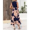 imageBTFBM Women Casual Sleeveless Summer Dresses 2025 Spring Crewneck Patchwork Boho Floral Ruffle Cocktail Party Midi DressPink Floral Navy