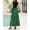 imageBTFBM Women Casual Sleeveless Summer Dresses 2025 Spring Crewneck Patchwork Boho Floral Ruffle Cocktail Party Midi DressPrint Black Green