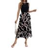 imageBTFBM Women Casual Sleeveless Summer Dresses 2025 Spring Crewneck Patchwork Boho Floral Ruffle Cocktail Party Midi DressLetter White