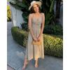 imageBTFBM Women 2025 Summer Spaghetti Strap Dress Sleeveless V Neck Cutout Slit Casual Beach Party Maxi Dresses with PocketsSolid Apricot