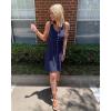 imageBTFBM Women Sleeveless Summer Dress 2025 Crewneck Ribbed Knit Ruffle Swing Button Down Beach Sun Mini Tank Short DressesButtons Navy