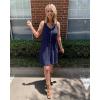 imageBTFBM Women Sleeveless Summer Dress 2025 Crewneck Ribbed Knit Ruffle Swing Button Down Beach Sun Mini Tank Short DressesButtons Navy