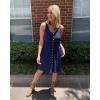 imageBTFBM Women Sleeveless Summer Dress 2025 Crewneck Ribbed Knit Ruffle Swing Button Down Beach Sun Mini Tank Short DressesButtons Navy