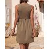 imageBTFBM Women Sleeveless Summer Dress 2025 Crewneck Ribbed Knit Ruffle Swing Button Down Beach Sun Mini Tank Short DressesSolid Coffee