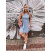 imageBTFBM Women Sleeveless Summer Dress 2025 Crewneck Ribbed Knit Ruffle Swing Button Down Beach Sun Mini Tank Short DressesSolid Light Grey