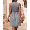 imageBTFBM Women Sleeveless Summer Dress 2025 Crewneck Ribbed Knit Ruffle Swing Button Down Beach Sun Mini Tank Short DressesSolid Light Grey
