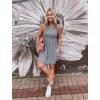 imageBTFBM Women Sleeveless Summer Dress 2025 Crewneck Ribbed Knit Ruffle Swing Button Down Beach Sun Mini Tank Short DressesSolid Light Grey