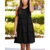 imageBTFBM Women Sleeveless Summer Dress 2025 Crewneck Ribbed Knit Ruffle Swing Button Down Beach Sun Mini Tank Short DressesTiered Black