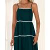 imageBTFBM Boho Summer Dresses 2025 Spaghetti Strap Backless Sundress RIC Rac Trim Tiered ALine Long Casual Vacation DressSolid Green