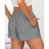 imageBTFBM Striped Boxer Shorts for Women 2025 Summer Elastic Waist Y2k Vacation Beach Bottoms Lounge Sleep Pj Pajama ShortsBlack White