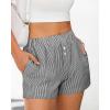 imageBTFBM Striped Boxer Shorts for Women 2025 Summer Elastic Waist Y2k Vacation Beach Bottoms Lounge Sleep Pj Pajama ShortsBlack White