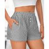 imageBTFBM Striped Boxer Shorts for Women 2025 Summer Elastic Waist Y2k Vacation Beach Bottoms Lounge Sleep Pj Pajama ShortsBlack White