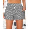 imageBTFBM Striped Boxer Shorts for Women 2025 Summer Elastic Waist Y2k Vacation Beach Bottoms Lounge Sleep Pj Pajama ShortsBlack White
