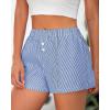 imageBTFBM Striped Boxer Shorts for Women 2025 Summer Elastic Waist Y2k Vacation Beach Bottoms Lounge Sleep Pj Pajama ShortsBlue White