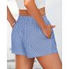 imageBTFBM Striped Boxer Shorts for Women 2025 Summer Elastic Waist Y2k Vacation Beach Bottoms Lounge Sleep Pj Pajama ShortsBlue White