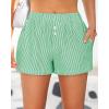 imageBTFBM Striped Boxer Shorts for Women 2025 Summer Elastic Waist Y2k Vacation Beach Bottoms Lounge Sleep Pj Pajama ShortsGreen White