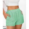 imageBTFBM Striped Boxer Shorts for Women 2025 Summer Elastic Waist Y2k Vacation Beach Bottoms Lounge Sleep Pj Pajama ShortsGreen White