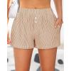 imageBTFBM Striped Boxer Shorts for Women 2025 Summer Elastic Waist Y2k Vacation Beach Bottoms Lounge Sleep Pj Pajama ShortsKhaki White