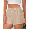 imageBTFBM Striped Boxer Shorts for Women 2025 Summer Elastic Waist Y2k Vacation Beach Bottoms Lounge Sleep Pj Pajama ShortsKhaki White