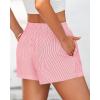 imageBTFBM Striped Boxer Shorts for Women 2025 Summer Elastic Waist Y2k Vacation Beach Bottoms Lounge Sleep Pj Pajama ShortsPink White