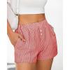 imageBTFBM Striped Boxer Shorts for Women 2025 Summer Elastic Waist Y2k Vacation Beach Bottoms Lounge Sleep Pj Pajama ShortsRed White
