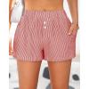 imageBTFBM Striped Boxer Shorts for Women 2025 Summer Elastic Waist Y2k Vacation Beach Bottoms Lounge Sleep Pj Pajama ShortsRed White
