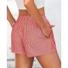 imageBTFBM Striped Boxer Shorts for Women 2025 Summer Elastic Waist Y2k Vacation Beach Bottoms Lounge Sleep Pj Pajama ShortsRed White