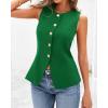 imageBTFBM Summer Sleeveless Blazer Vest For Women Dressy Button Down Round Neck Business Casual Outfits Work Suit Vests TopsBright Green