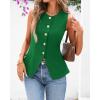 imageBTFBM Summer Sleeveless Blazer Vest For Women Dressy Button Down Round Neck Business Casual Outfits Work Suit Vests TopsBright Green