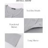 imageBTFBM Women Long Sleeve Shirts Fall Tops V Neck Button Up Slim Fit Ribbed Knit Solid Color Casual Shirts 2024Solid Grey