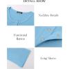 imageBTFBM Women Long Sleeve Shirts Fall Tops V Neck Button Up Slim Fit Ribbed Knit Solid Color Casual Shirts 2024Solid Light Blue