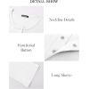 imageBTFBM Women Long Sleeve Shirts Fall Tops V Neck Button Up Slim Fit Ribbed Knit Solid Color Casual Shirts 2024Solid White