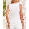 imageBTFBM Womens Sleeveless Suit Vests Dressy Casual Square Neck Business Work Waistcoat Summer Button Up Blazer Vest TopsBeige White