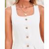 imageBTFBM Womens Sleeveless Suit Vests Dressy Casual Square Neck Business Work Waistcoat Summer Button Up Blazer Vest TopsBeige White