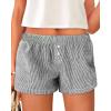 imageBTFBM Striped Boxer Shorts for Women 2025 Summer Elastic Waist Y2k Vacation Beach Bottoms Lounge Sleep Pj Pajama ShortsBlack White