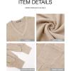 imageBTFBM Womens Casual V Neck Ribbed Knit Shirts 2025 Fall Pullover Tunic Tops Loose Balloon Long Sleeve Blouses TopSolid Apricot