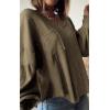 imageBTFBM Womens Casual V Neck Ribbed Knit Shirts 2025 Fall Pullover Tunic Tops Loose Balloon Long Sleeve Blouses TopSolid Army Green