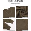 imageBTFBM Womens Casual V Neck Ribbed Knit Shirts 2025 Fall Pullover Tunic Tops Loose Balloon Long Sleeve Blouses TopSolid Army Green