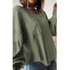 imageBTFBM Womens Casual V Neck Ribbed Knit Shirts 2025 Fall Pullover Tunic Tops Loose Balloon Long Sleeve Blouses TopSolid Bean Green