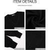 imageBTFBM Womens Casual V Neck Ribbed Knit Shirts 2025 Fall Pullover Tunic Tops Loose Balloon Long Sleeve Blouses TopSolid Black