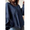 imageBTFBM Womens Casual V Neck Ribbed Knit Shirts 2025 Fall Pullover Tunic Tops Loose Balloon Long Sleeve Blouses TopSolid Blue