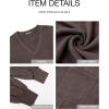 imageBTFBM Womens Casual V Neck Ribbed Knit Shirts 2025 Fall Pullover Tunic Tops Loose Balloon Long Sleeve Blouses TopSolid Brown