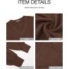 imageBTFBM Womens Casual V Neck Ribbed Knit Shirts 2025 Fall Pullover Tunic Tops Loose Balloon Long Sleeve Blouses TopSolid Caramel