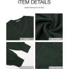 imageBTFBM Womens Casual V Neck Ribbed Knit Shirts 2025 Fall Pullover Tunic Tops Loose Balloon Long Sleeve Blouses TopSolid Dark Army Green